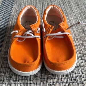 Hey Dude Bright Orange Kids Sneakers